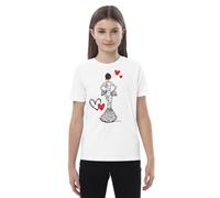 T-shirt Flamenca 100 % coton biologique à manches courtes pour femme/fille, Flamenca Maria Blanco - T-shirt blanc, 11-12 ans