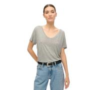 T-shirt flammÃ© Ã col V et texte brodÃ© femme Superdry Studio Gris M