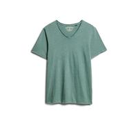 Superdry, T.Shirt RAW Edge Slub V T Shirt, M1012077A, Drius Green, M, Man, Adulto