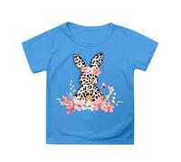 T Shirt Fluo Enfant Garcon- Hauts d'été pour Enfants s décontractés à col Rond et Manches pétales de Pâques de Couleur Unie (Sky Blue 10-11 Years)