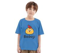 T Shirt Fluo Enfant- pour Enfants imprimé Boboji Amusant et Mignon s et s (Blue 6-7 Years)