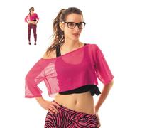 T-Shirt Fluo Rose Années 80 Femme Taille Unique Rose