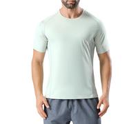 T-shirt fonctionnel blanc à manches courtes pour homme, haut de sport à séchage rapide, Rashguard pour l'extérieur, léger, respirant, t-shirt de course, protection à manches courtes, haut de