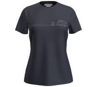 T-shirt fonctionnel femme Icebreaker W Mer 150 Tech Lite SS Tee Single Line C Taille: L / Couleur: bleu foncé