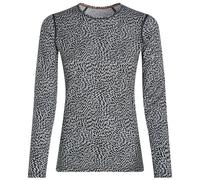 T-shirt fonctionnel femme Icebreaker Women Merino 200 Oasis LS Crewe Flock Forms AOP Taille: M / Couleur: blanc / noir