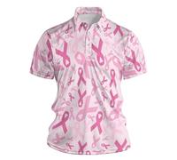 T-shirt fonctionnel symbolique pour homme - Polo à manches courtes - Col polo - T-shirt de sport - Favorise la sensibilisation - Cancer du sein - Motif camouflage - T-shirt pour faire des dons, Style