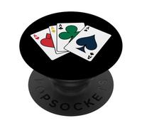 T-Shirt Four ACES Playing Cards Poker Style Casino pour Hommes PopSockets PopGrip Adhésif