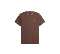 T-shirt Fred Perry Twin Tipped - FRED PERRY - Homme - Brique carrington road / gris chaud - Marron S