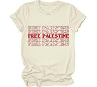 T-shirt Free Palestine, Free Palestine Shirt, Funny Palestines Shirts V Neck Women Man, Jaune crémeux., XXL