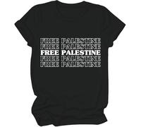 T-shirt Free Palestine, Free Palestine Shirt, Funny Palestines Shirts V Neck Women Man, Noir , XXL