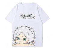 T-Shirt Frieren Anime Beyond Journey's End Frieren Fern Himmel Stark Noir/Blanc T-Shirts avec Motif Merch Cadeaux Adolescents Femmes Hommes