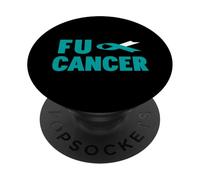 T-Shirt Fuck Cancer - Sensibilisation au Cancer du col de l'utérus PopSockets PopGrip Adhésif