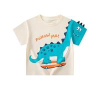 T-Shirt Garcon 17 Ans,T-Shirt Graphique à Manches Courtes pour GarçOn Imprimé Dinosaure DéContracté pour Tout-Petits Tenue De Skateboard D'éTé Style CoréEn