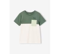 T-shirt garçon coloblock manches courtes vert anglais 5A