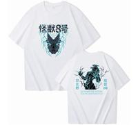 T-Shirt Garçon Coton À Blouse À Col Rond Anime Kaiju No.8 Imprimé T-Shirt Mode De Rue Harajuku Haut Oversize Étudiant Tendance Manches Courtes-White||l