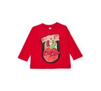 T-shirt Garçon En Maille Avec Graphisme Sur Le Devant Rouge 5A