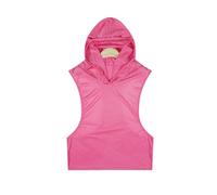 T-shirt Garçon en tricot couleur unie avec capuche, col en V, mince, sans manches, large Chaussures d'Été, Rose chaude., S