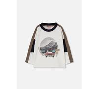 T-shirt Garçon Maille Imprimé Voiture Aventure Blanc 12M