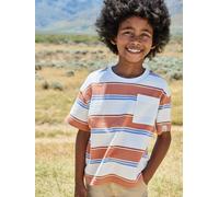 T-shirt garçon rayé orange imprimé 6A