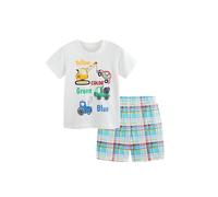 T-shirt Garçons Short Short Élégant Garçons Tenue avec Imprimé Graphique, Ensemble de Deux Pièces d'été Décontracté pour Les tout-petits Survêtement Couleur Unie Ensembles de Vêtements Noirs, Blanc