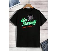 T-shirt Gas Monkey Bar Grill, col rond homme, 220 g/m², été, pur coton, manches courtes (1 pièce) T-shirt homme à col rond et manches courtes, décontracté, imprimé, confortable, doux, respirant et fra