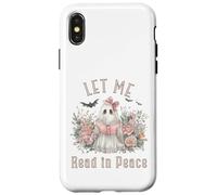 T-Shirt Ghost Book Lover Let Me Read in Peace Coque pour iPhone X/XS