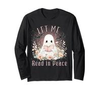 T-Shirt Ghost Book Lover Let Me Read in Peace Manche Longue