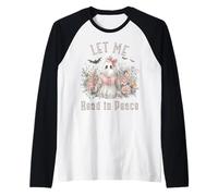 T-Shirt Ghost Book Lover Let Me Read in Peace Manche Raglan