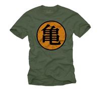 T-Shirt Goku Homme KAME Dragon Vert - MAKAYA - Manches Courtes - Col Classique - 100% Coton L