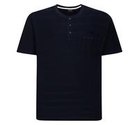 T-Shirt Grand-Père Rayé Texturé En Marine 2XL 3XL 4XL 5XL 6XL 7XL 8XL