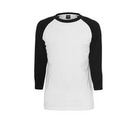 Urban Classics T-shirt Raglan contrast manches 3/4 Homme Blanc/Noir 4XL