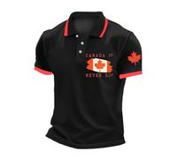 T-Shirt Graphique à Manches Courtes Motif Canadien idéal pour Un Style décontracté et élégant Quotidien Confortable et Polyvalent (Black, XXXL)