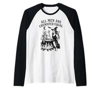T-Shirt Graphique « All Men are Cremated Equal, Witch Cauldron » Manche Raglan