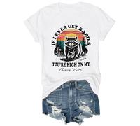 T-shirt graphique amusant avec col en V If I Ever Get Rabies You're High On My Bitin' List, blanc, XS