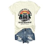 T-shirt graphique amusant avec col en V If I Ever Get Rabies You're High On My Bitin' List, Jaune crémeux., XS