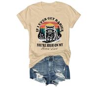 T-shirt graphique amusant avec col en V If I Ever Get Rabies You're High On My Bitin' List, kaki, 3XL