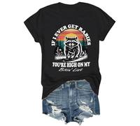 T-shirt graphique amusant avec col en V If I Ever Get Rabies You're High On My Bitin' List, Noir , XS