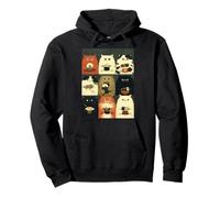 T-Shirt Graphique Annoyed Japanese Cats Eating Snacks Cat Dad Sweat à Capuche