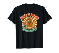T-Shirt Graphique Bake It Merry Gingerbread Christmas Baking T-Shirt Graphique avec Valeur, Homme, Noir, M