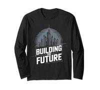 T-Shirt Graphique Building The Future Urban Skyline Manche Longue
