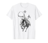 T-Shirt Graphique Cowboy pour Homme Rodéo Cowboy Dark Western Horse Art T-Shirt