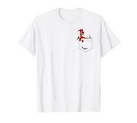 T-shirt graphique Disney Mulan Mushu avec poche poitrine gauche T-Shirt, Homme, Blanc, S