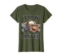 T-shirt graphique Disney Pixar Cars Tow Mater Finish T-Shirt, Femme, Olive, XXL