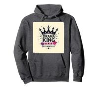 T-Shirt Graphique Drama King But Worth It Crown Sweat à Capuche, Unisexe pour Adultes, Chiné Foncé, S