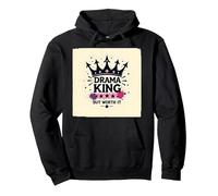 T-Shirt Graphique Drama King But Worth It Crown Sweat à Capuche, Unisexe pour Adultes, Noir, S