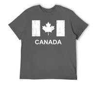 T-shirt graphique drapeau du Canada, motif feuille d'érable amusant pour la fête du Canada, Style gris foncé, 4XL