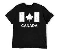T-shirt graphique drapeau du Canada, motif feuille d'érable amusant pour la fête du Canada, Style noir, L