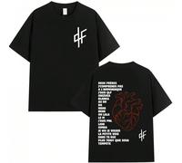 T-shirt graphique en coton à manches courtes décontracté, style hip-hop, pour hommes et femmes, avec l'album "Le Monde Chico" du rappeur PNL, 2026 L,M,S,XL,XXL,XXXLTissu tricoté