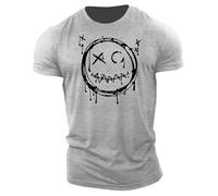 T-shirt graphique en coton mélangé pour homme, décontracté, manches courtes, confortable, extérieur, rue, été, vêtements de créateur, chemises athlétiques, coupe ample, gris foncé, 6XL