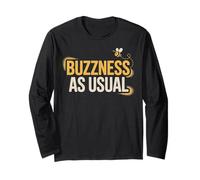 T-Shirt Graphique en nid d'abeille Buzzness as Usual Manche Longue